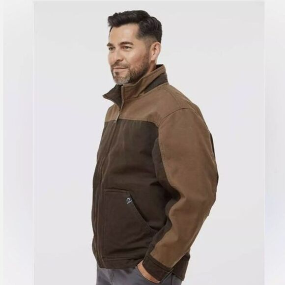 Dri Duck Chore Coat Men 3XL Brown Zip Quilt Lining Pockets Boulder Cloth Canvas - Picture 9 of 9